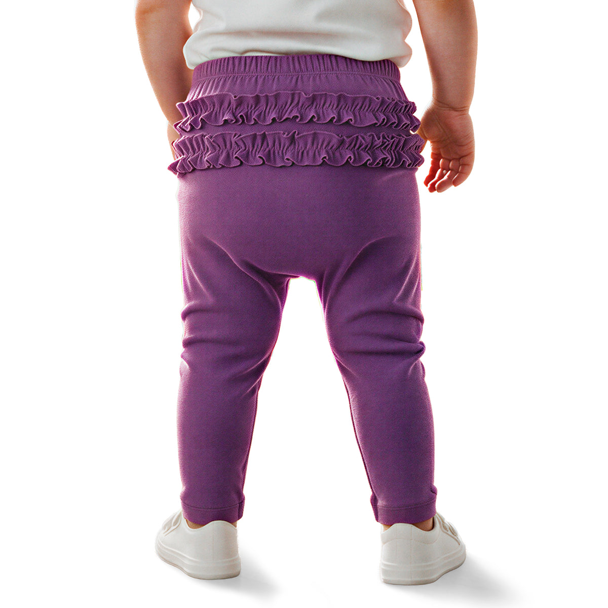 Baby Ruffle Butt Soft 100% Cotton Leggings | Plum