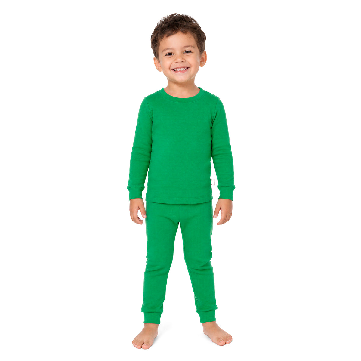 Boys and Girls Soft 100% Organic Cotton Snug Fit Pajama Sets   | Elf Green
