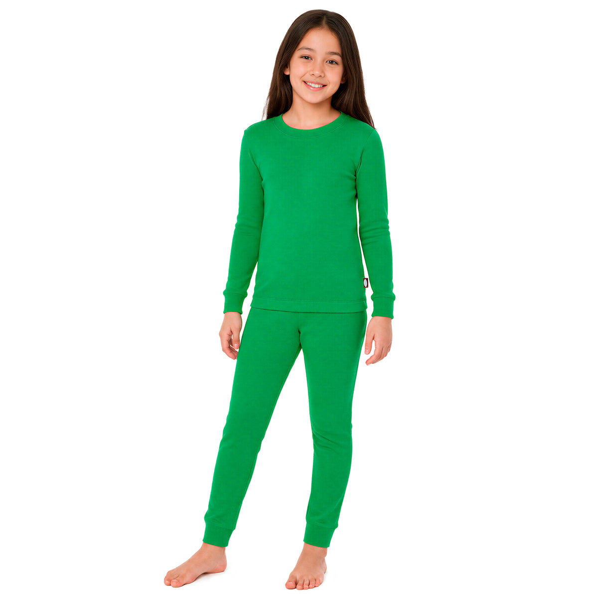 Boys and Girls Soft 100% Organic Cotton Snug Fit Pajama Sets   | Elf Green