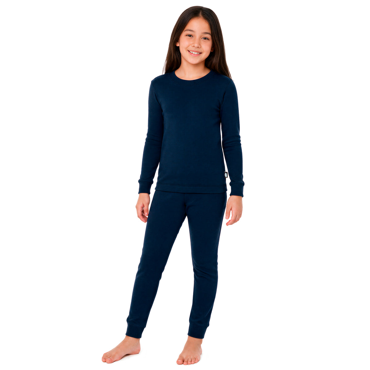 Boys and Girls Soft 100% Organic Cotton Snug Fit Pajama Sets   | Navy