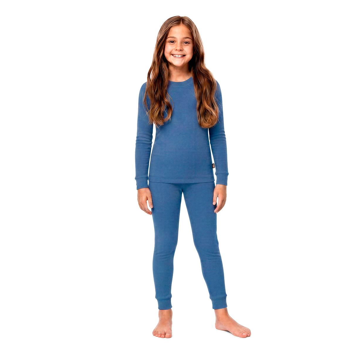 Boys and Girls Soft 100% Organic Cotton Snug Fit Pajama Sets   | Smurf Blue