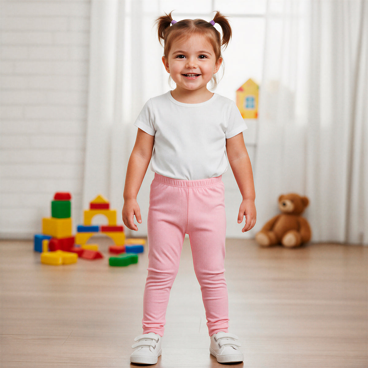 Baby Ruffle Butt Soft 100% Cotton Leggings | Pink