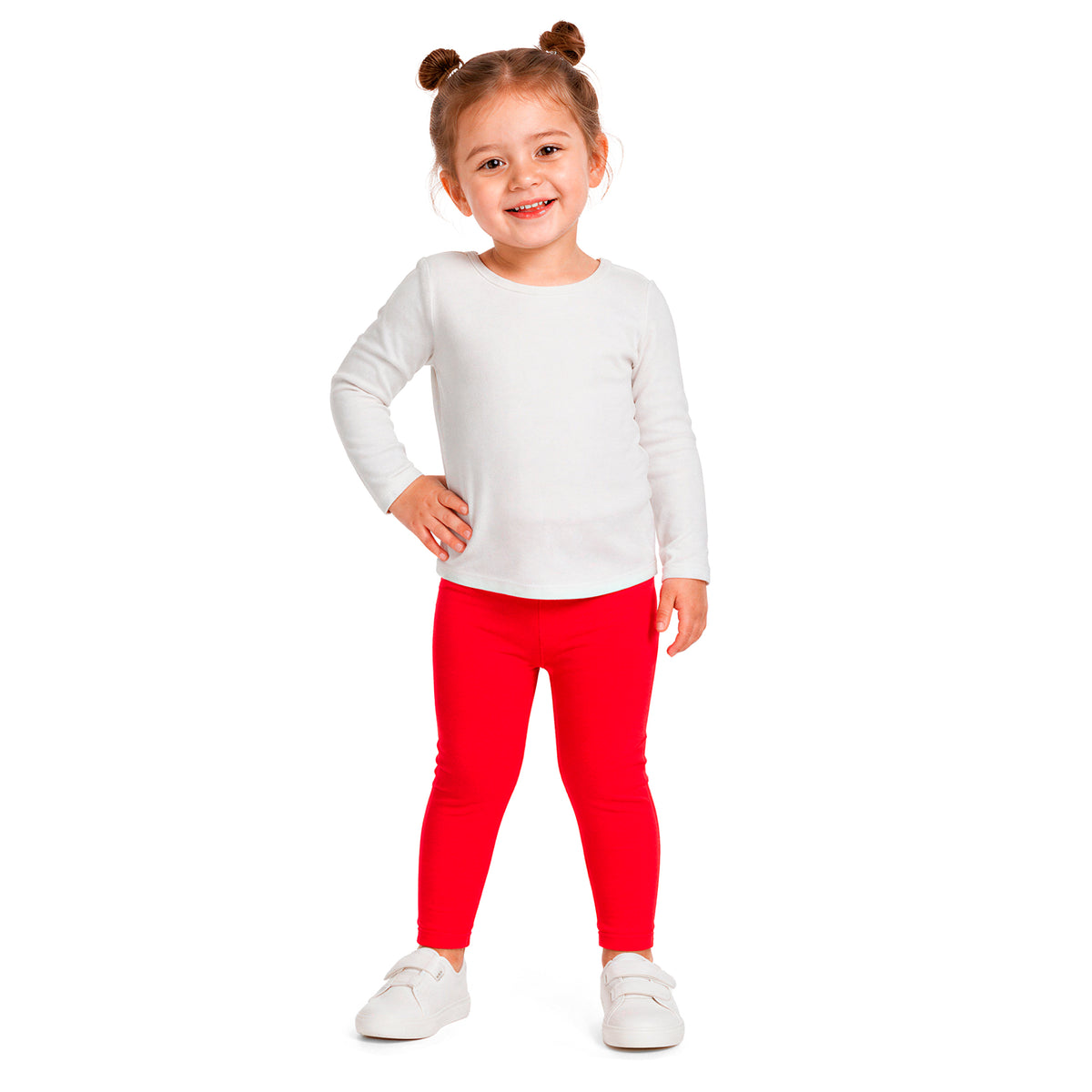 Girls Soft 100% Cotton Solid Colored Leggings | Candy Apple