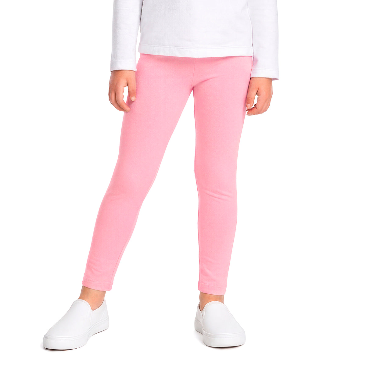 Girls Soft 100% Organic Cotton Leggings | Bright Light Pink
