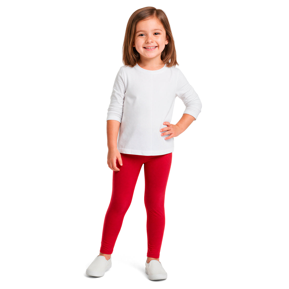 Girls Soft 100% Organic Cotton Leggings | Candy Apple