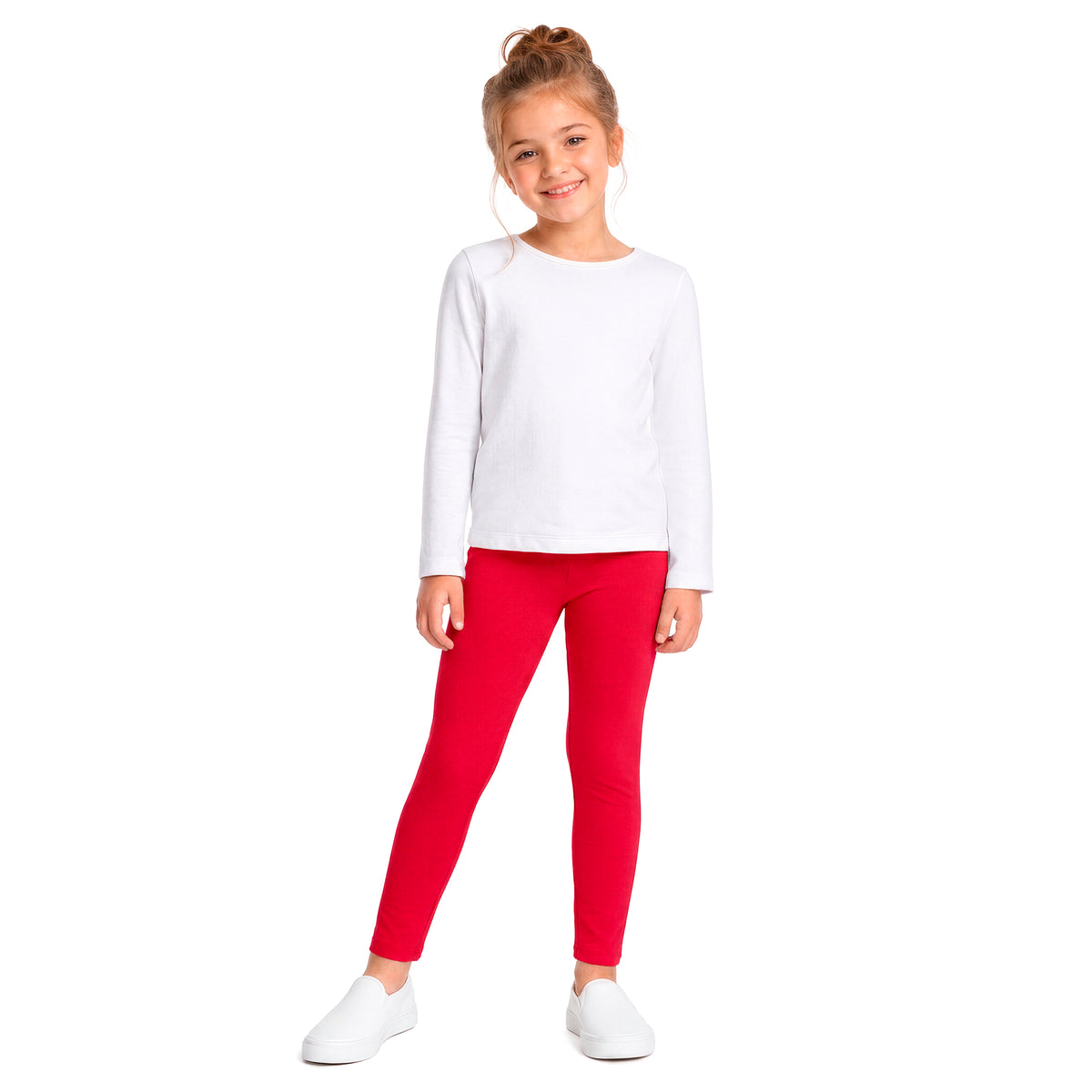 Girls Soft 100% Organic Cotton Leggings | Candy Apple