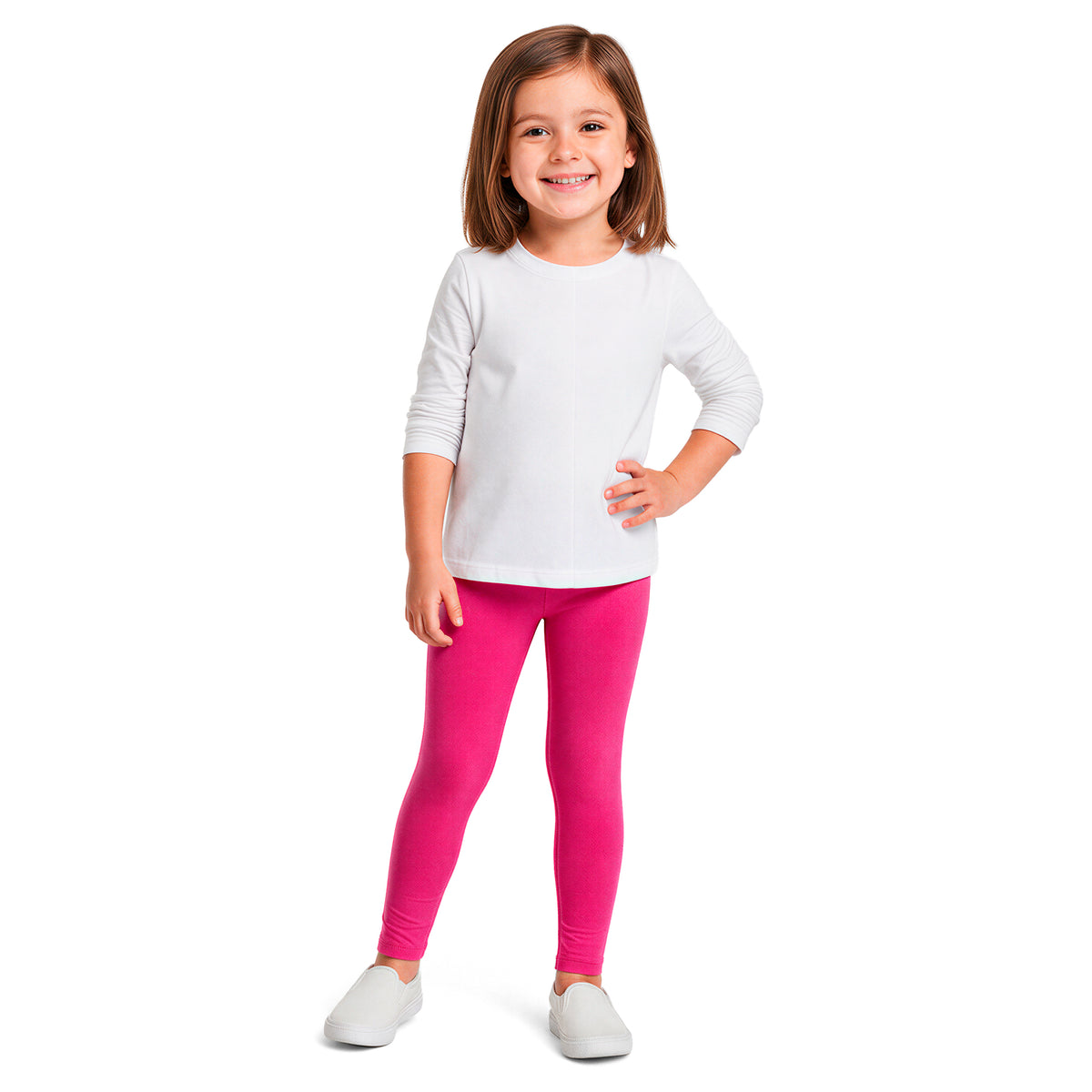 Girls Soft 100% Organic Cotton Leggings | Hot Pink