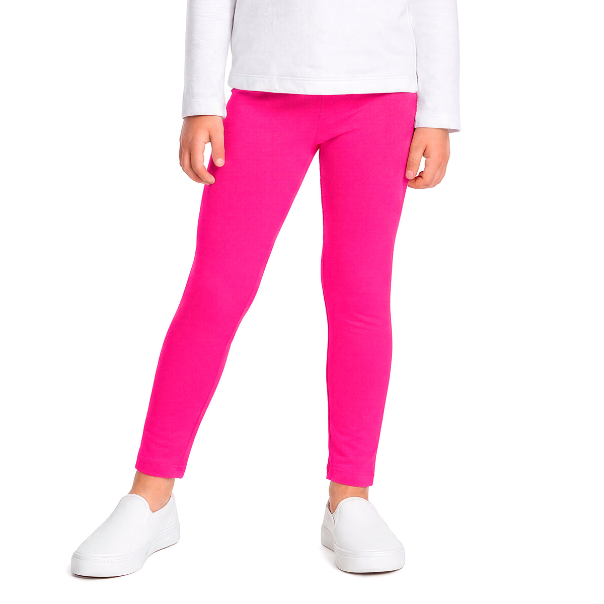 Girls Soft 100% Organic Cotton Leggings | Hot Pink