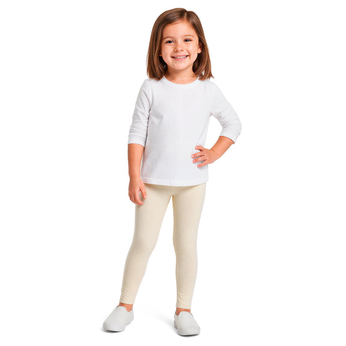 Girls Soft 100% Organic Cotton Leggings | Oatmeal