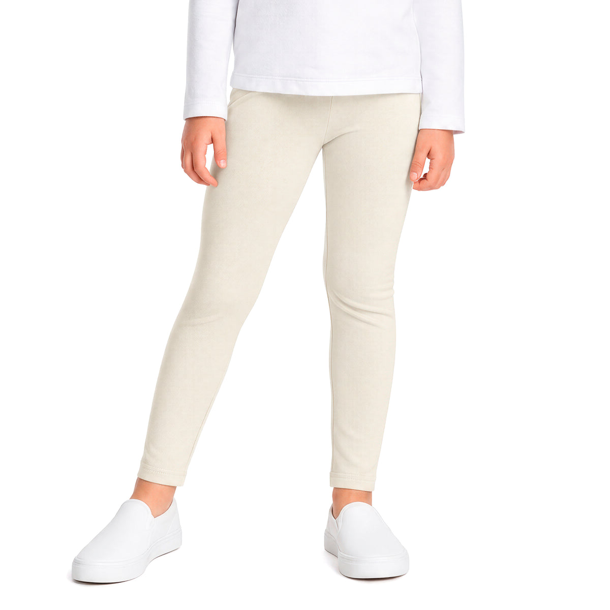 Girls Soft 100% Organic Cotton Leggings | Oatmeal
