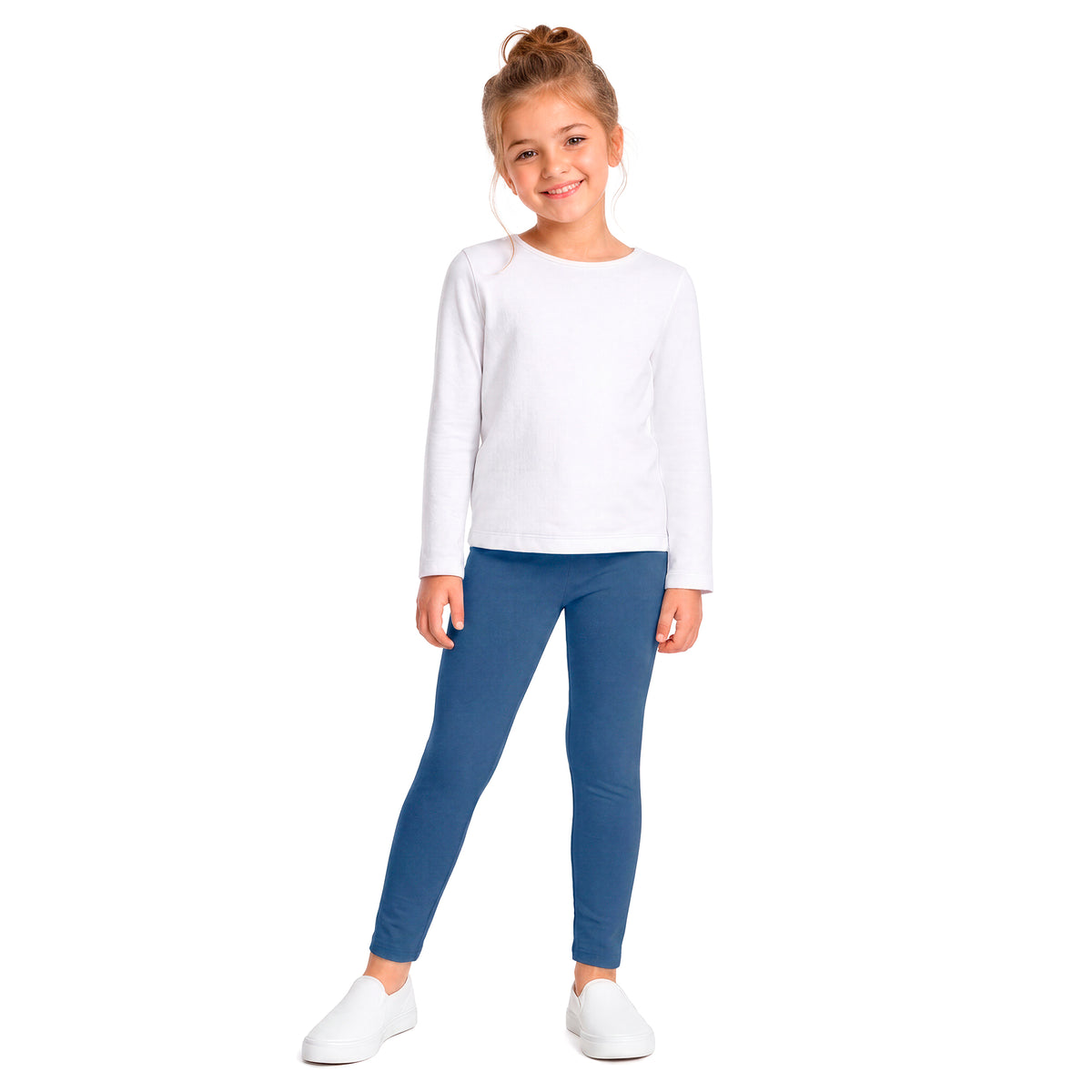 Girls Soft 100% Organic Cotton Leggings | Smurf