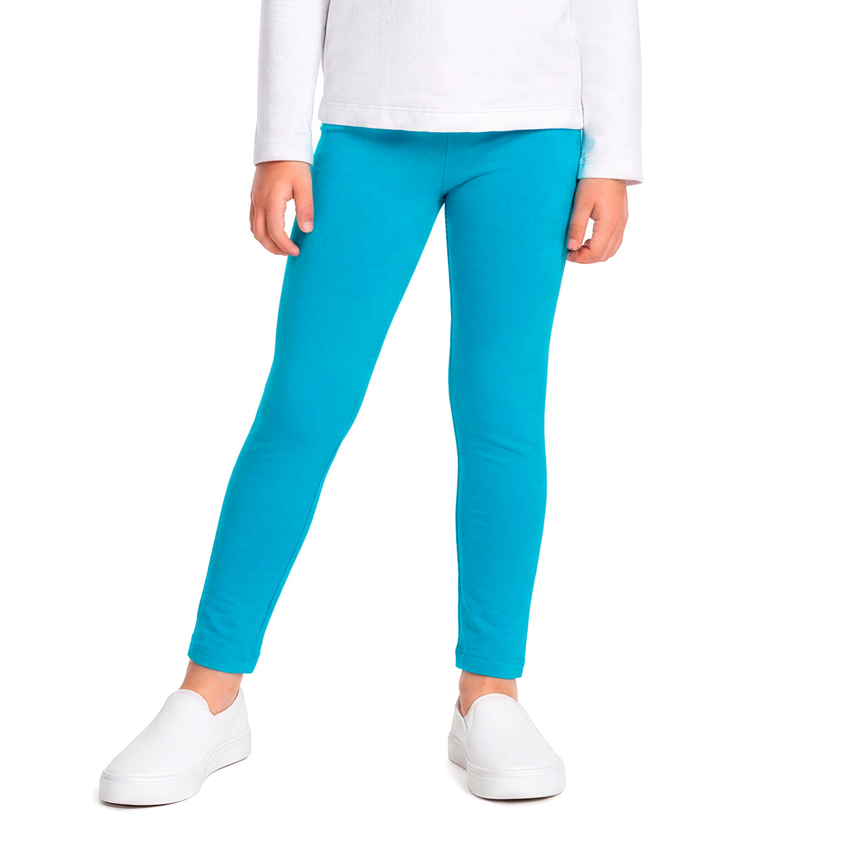 Girls Soft 100% Organic Cotton Leggings | Turquoise