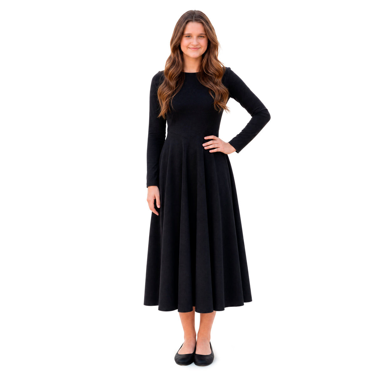 Girls Soft 100% Cotton Concert/Choir Dress | Black