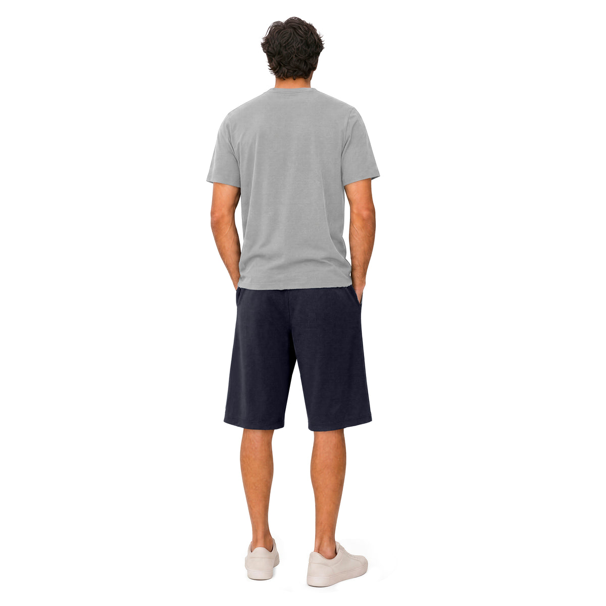 Men's Soft 100% Cotton Athletic Workout Lounge Pocket Shorts, UPF 50+ | Dark Navy