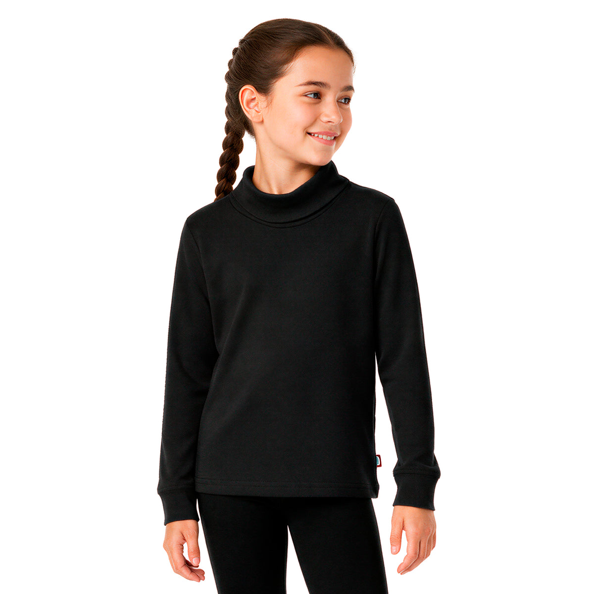 Boys and Girls Soft 100% Cotton Turtleneck  | Black