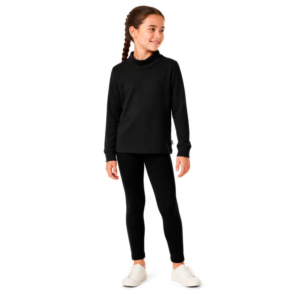 Boys and Girls Soft 100% Cotton Turtleneck  | Black