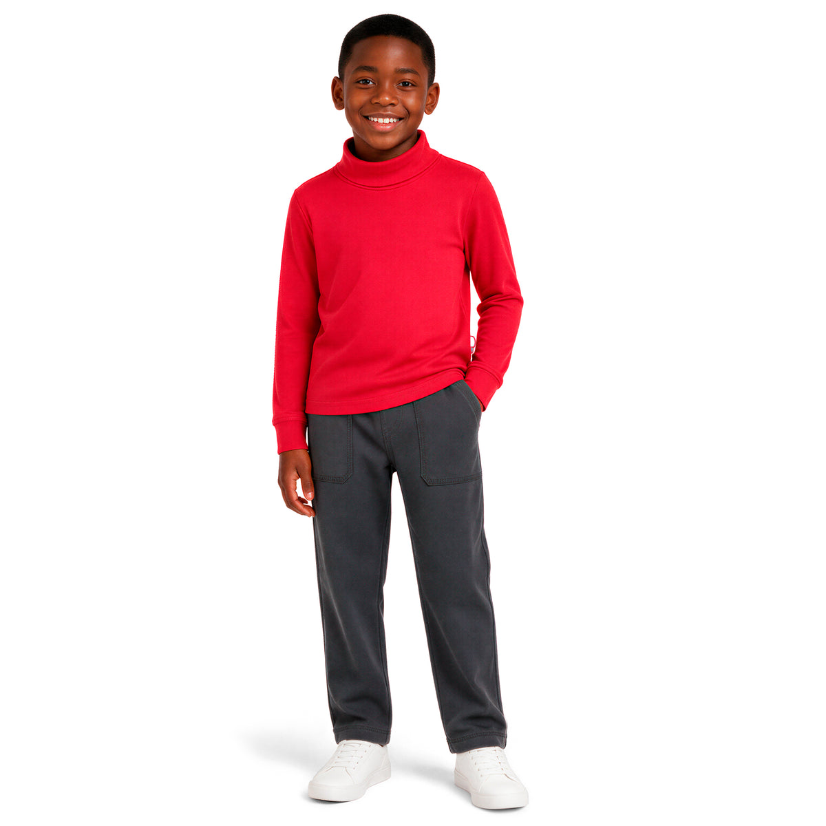 Boys and Girls Soft 100% Cotton Turtleneck  | Candy Apple