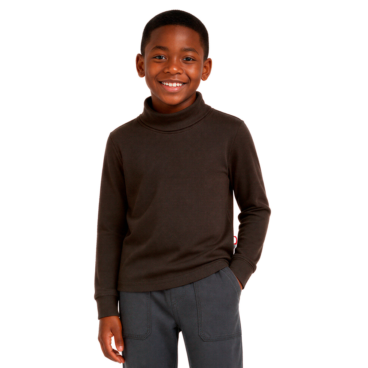 Boys and Girls Soft 100% Cotton Turtleneck  | Chocolate