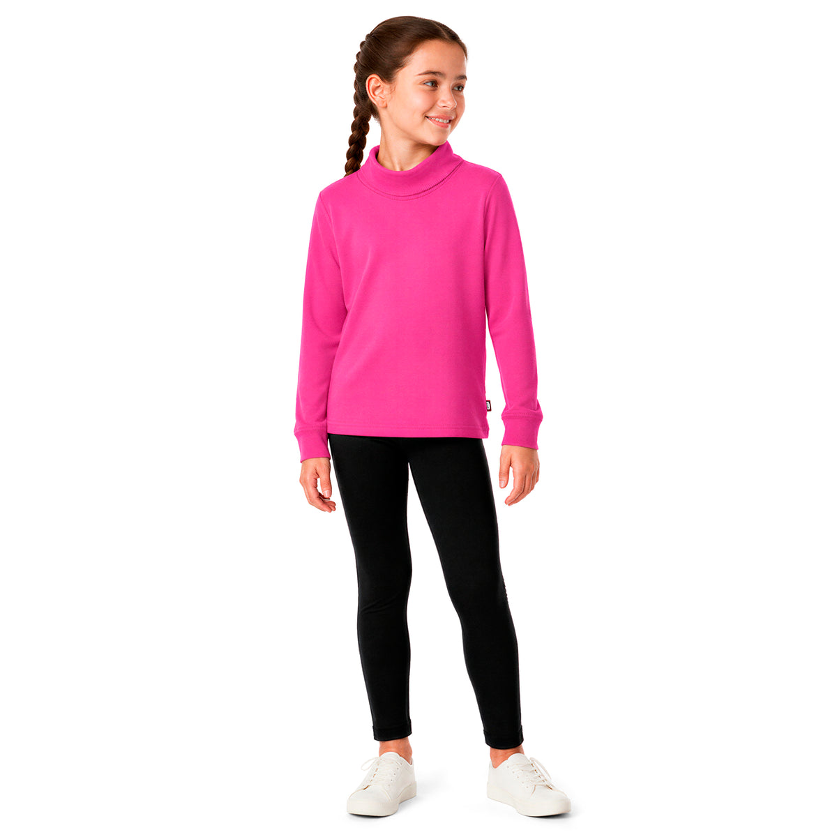 Boys and Girls Soft 100% Cotton Turtleneck  | Hot Pink