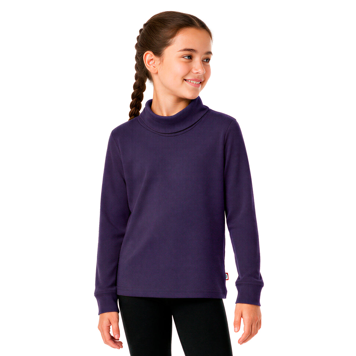 Boys and Girls Soft 100% Cotton Turtleneck  | Purple