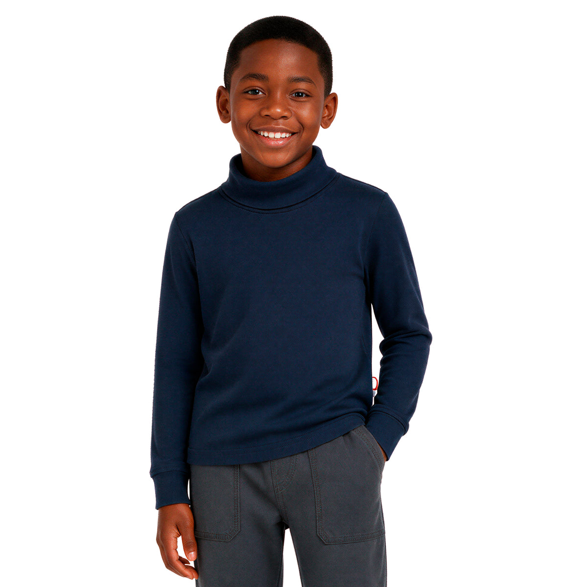 Boys and Girls Soft 100% Cotton Turtleneck  | Navy
