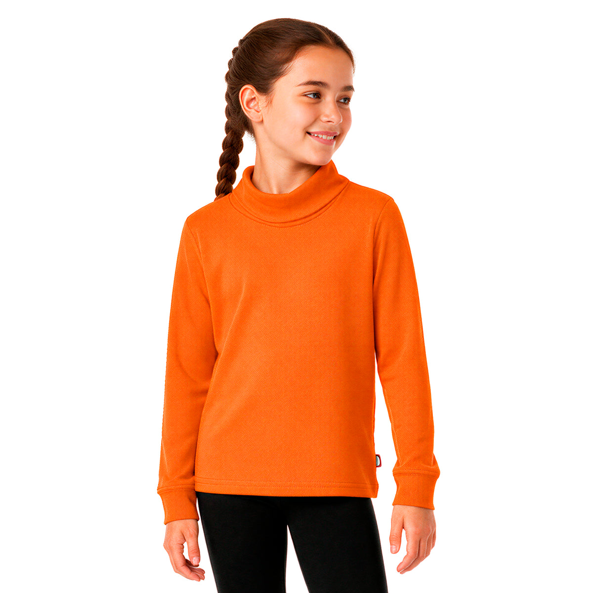 Boys and Girls Soft 100% Cotton Turtleneck  | Orange