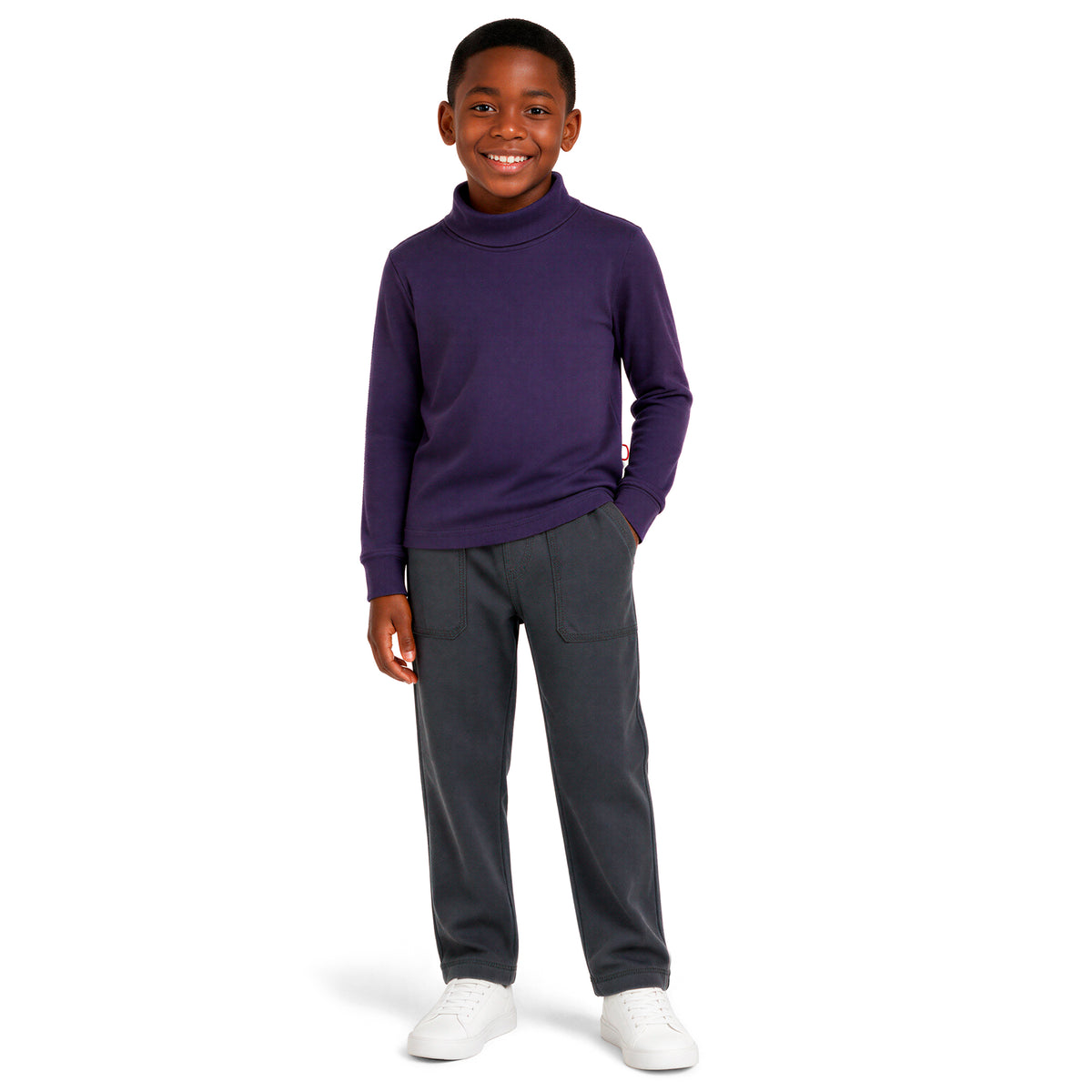 Boys and Girls Soft 100% Cotton Turtleneck  | Purple