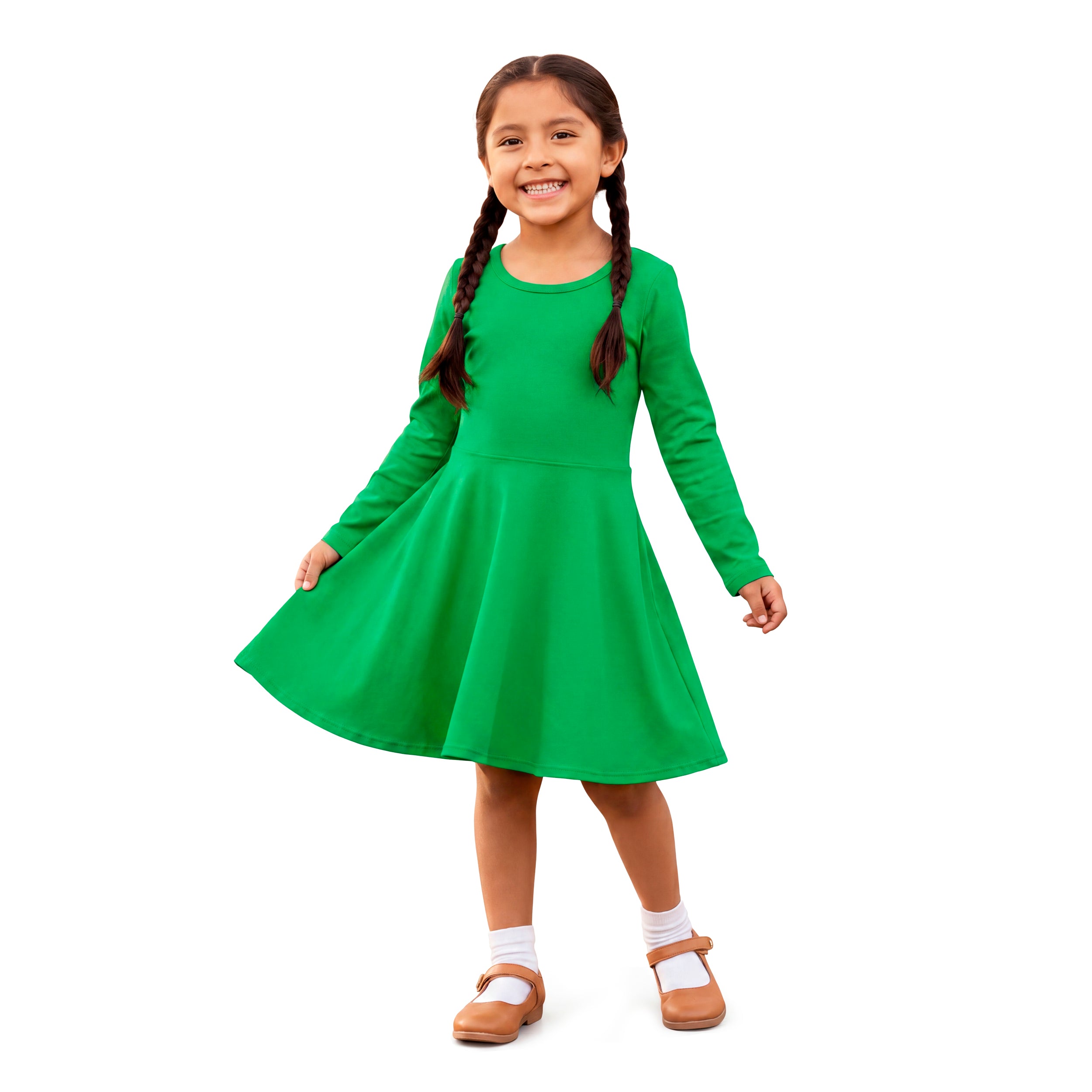 jersey dress for girls Soft Cotton Long Sleeve Twirly | Elf Green Avocado Salad with Creamy corset bodycon dress Size:9 Months Geaux Tigers