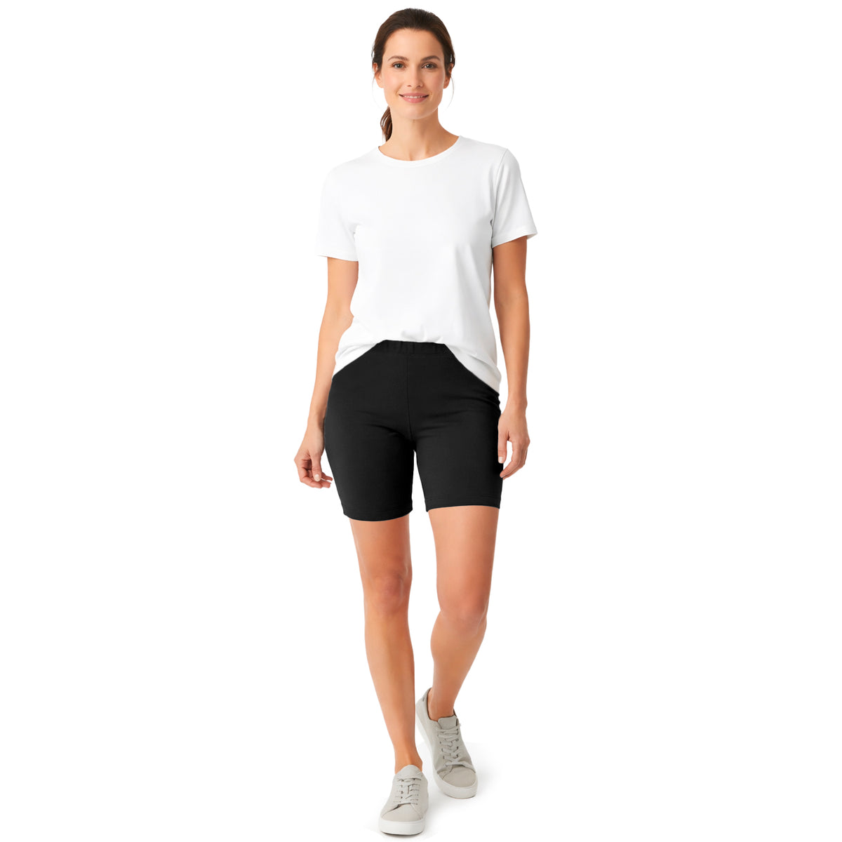 Women's Soft 100% Cotton Bike Short 5" Inseam | Black