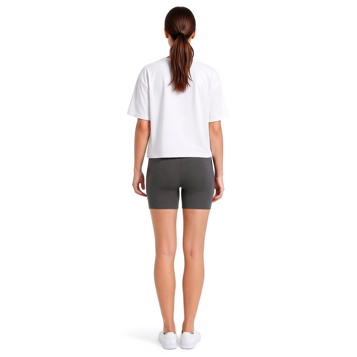 Women's Soft 100% Cotton Bike Short 5" Inseam | Charcoal