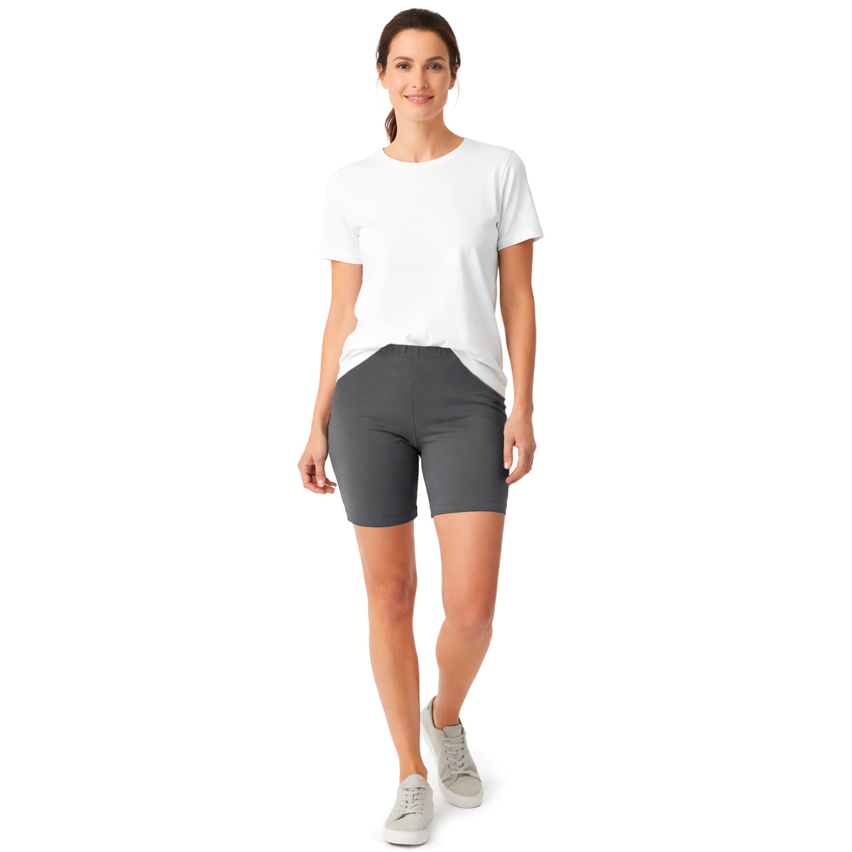 Women's Soft 100% Cotton Bike Short 5" Inseam | Charcoal