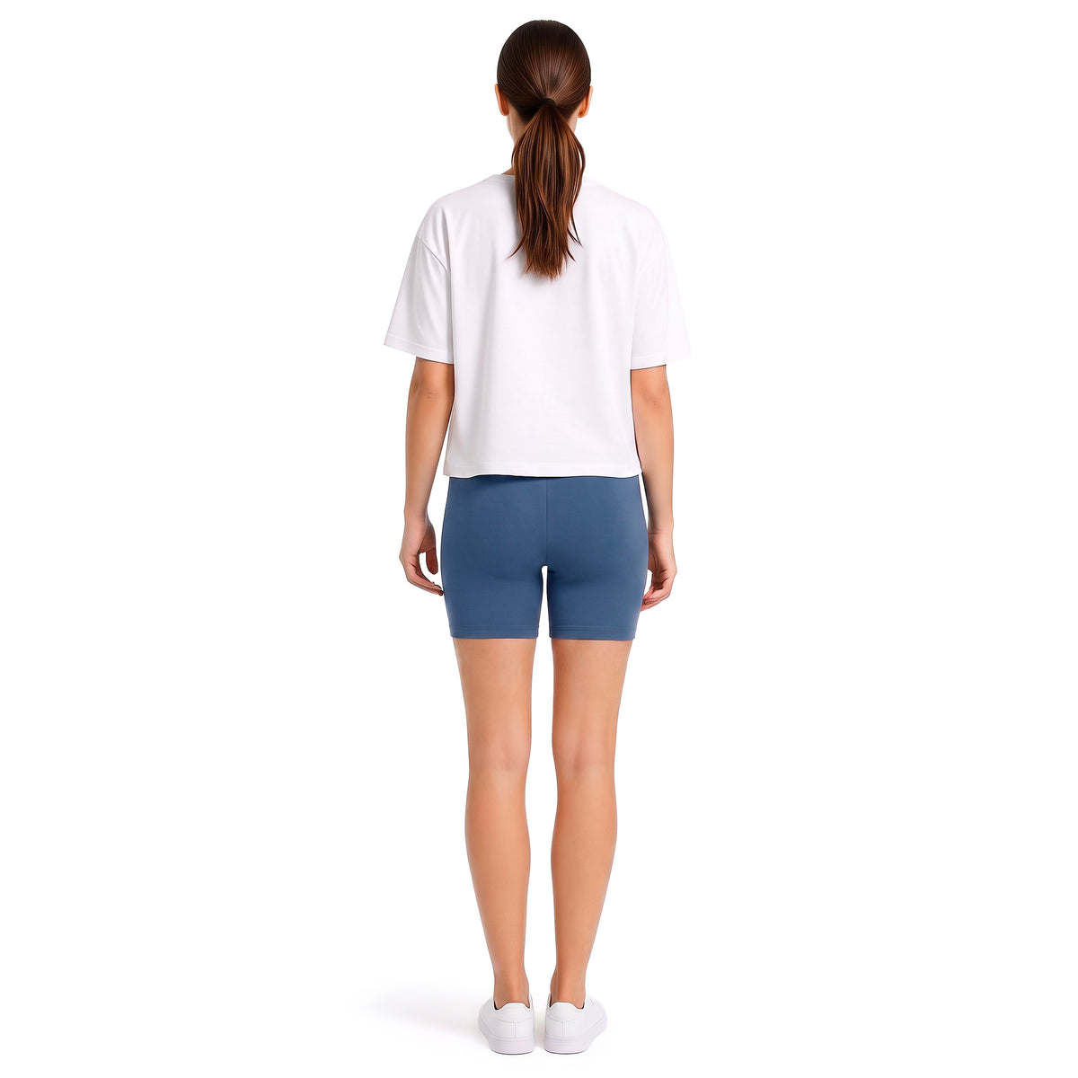 Women's Soft 100% Cotton Bike Short 5" Inseam | Denim Blue