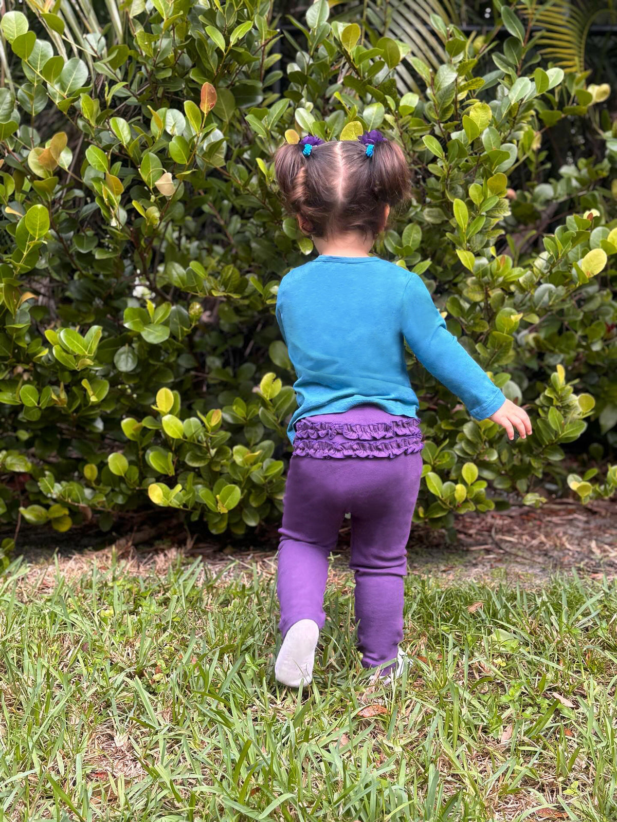 Baby Ruffle Butt Soft Cotton Leggings | Turquoise