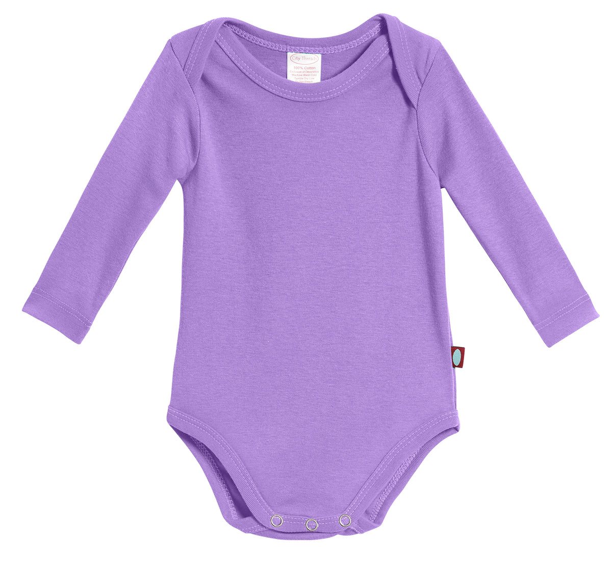 Super-Soft Organic Cotton Baby Rib Long Sleeve Snap Onesie| Deep Purple