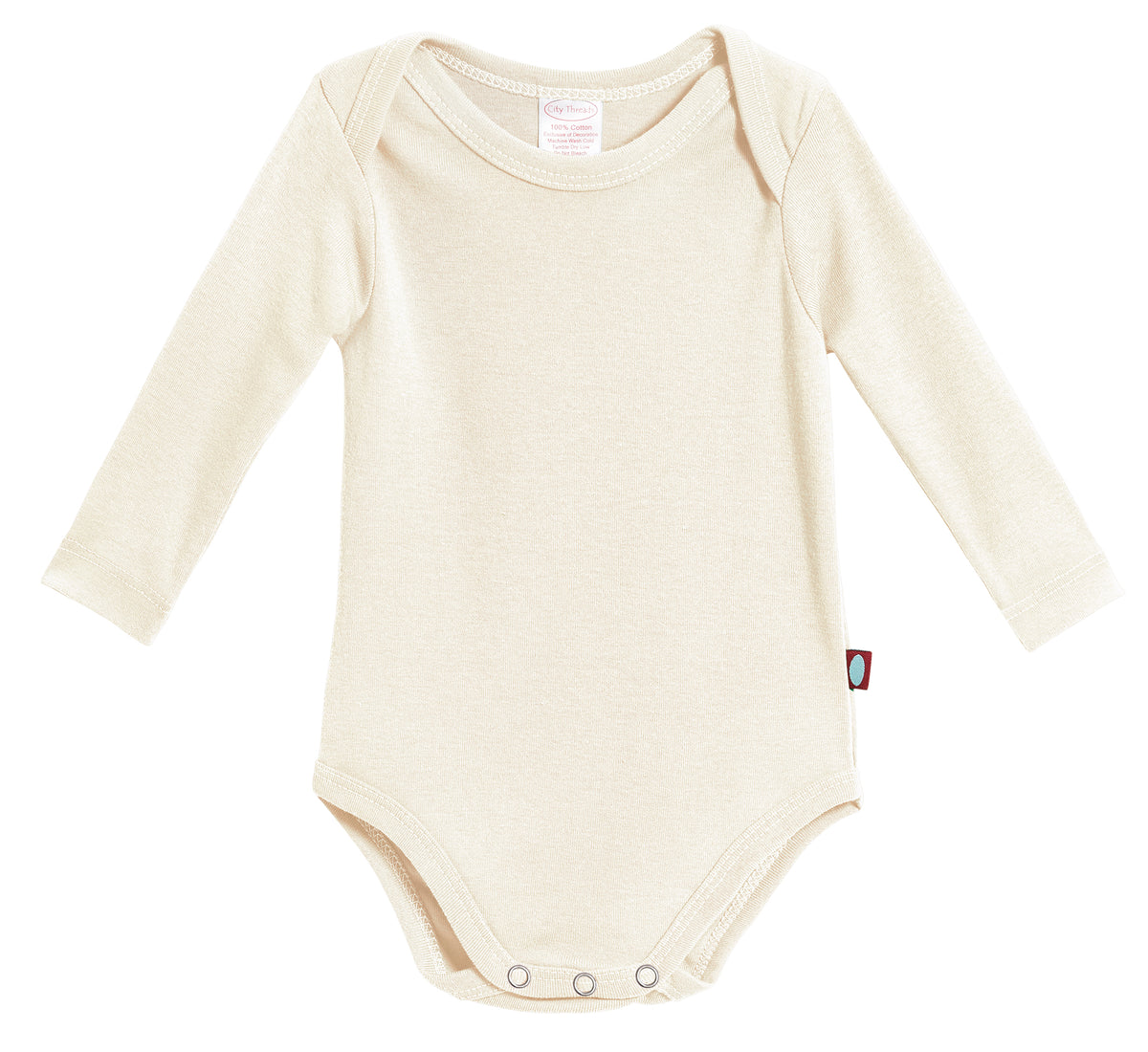 Super-Soft Organic Cotton Baby Rib Long Sleeve Snap Onesie| Oatmeal