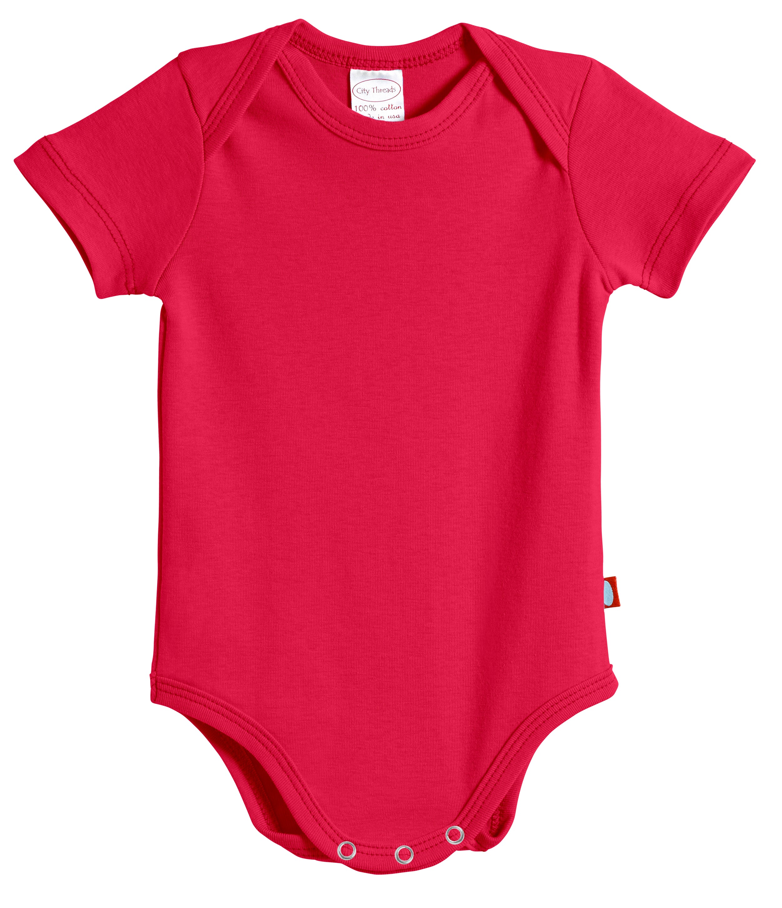 Super-Soft Organic Cotton Baby Rib Short Sleeve Snap Onesie