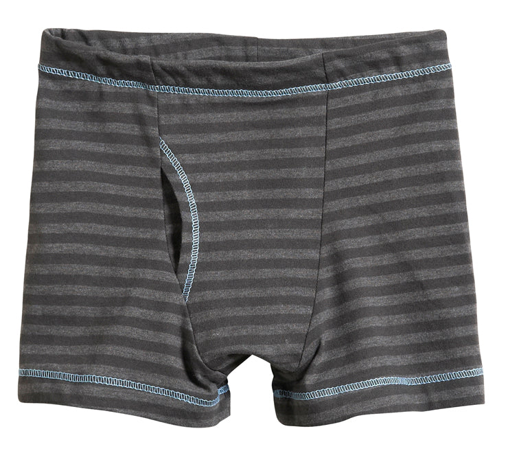 Boys Striped Boxer Briefs Seconds | Damage Charcoal