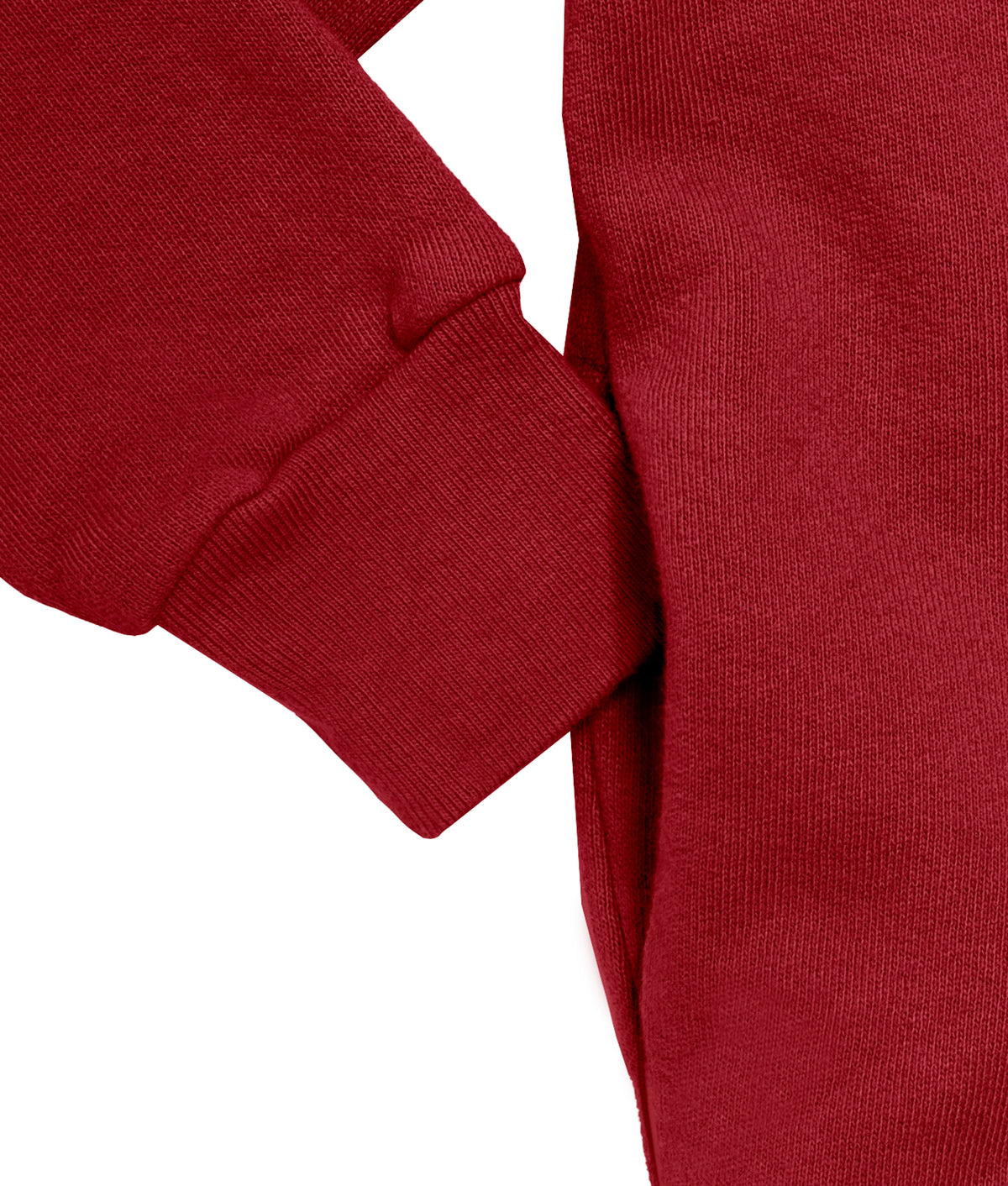 Soft &amp; Cozy 100% Cotton Fleece Zip Hoodie with Inner Pockets | Red