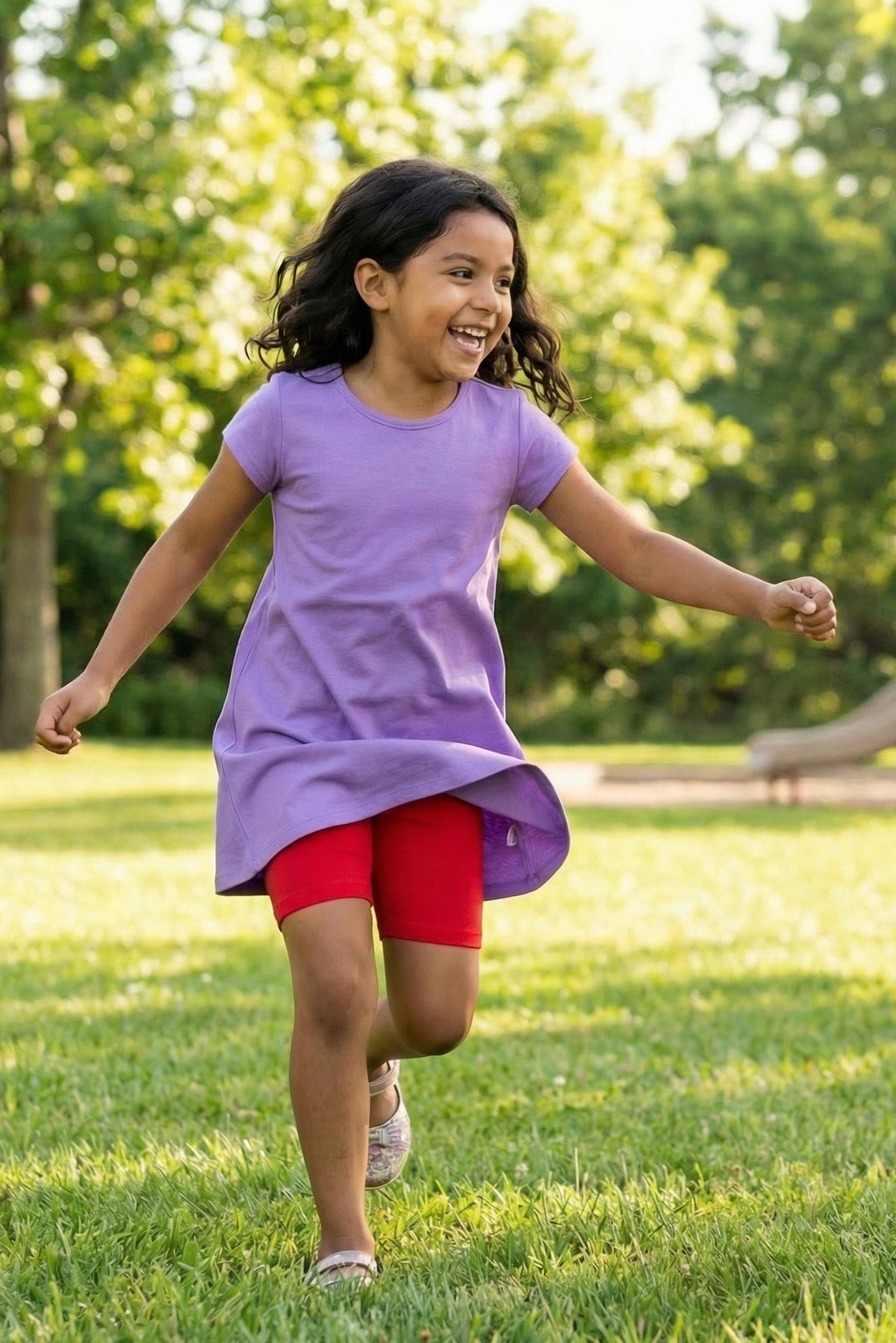 Girls Soft 100% Cotton Bike Shorts | Red