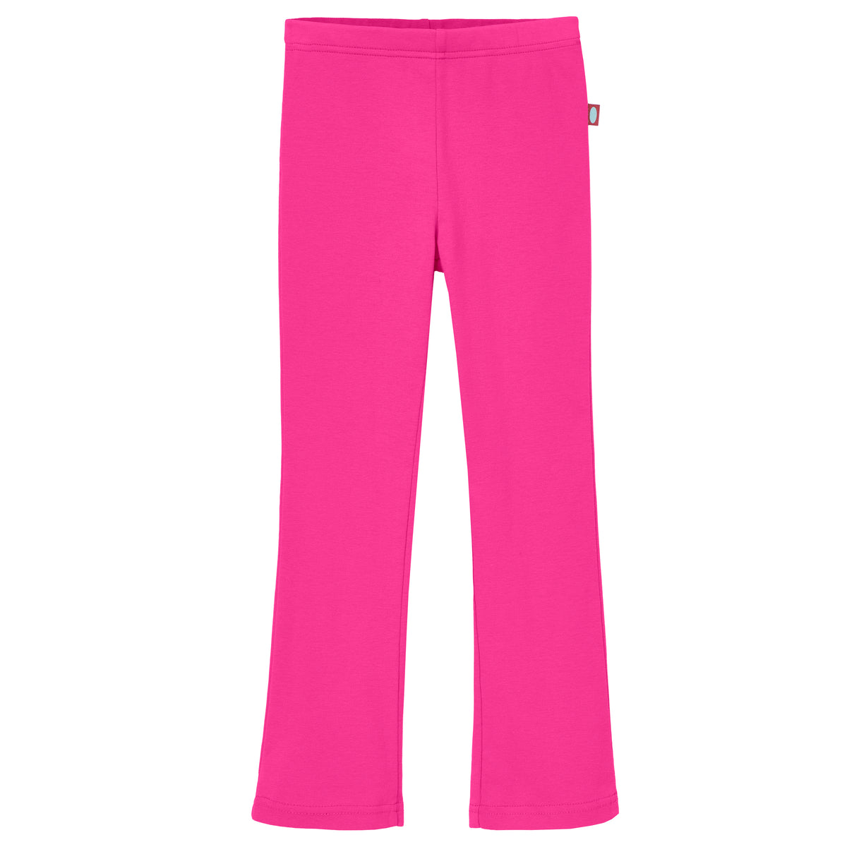 Girls Soft 100% Cotton Flare Boot-Cut Leggings | Hot Pink