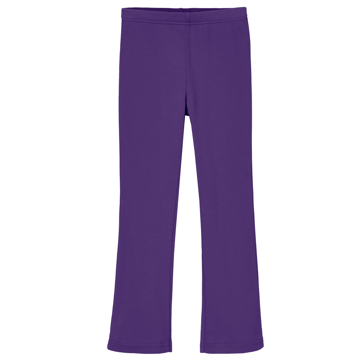 Girls Soft 100% Cotton Flare Boot-Cut Leggings | Purple