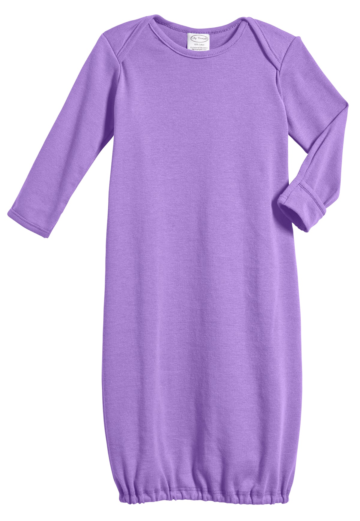 Super-Soft Organic Cotton Baby Rib Gown | Deep Purple