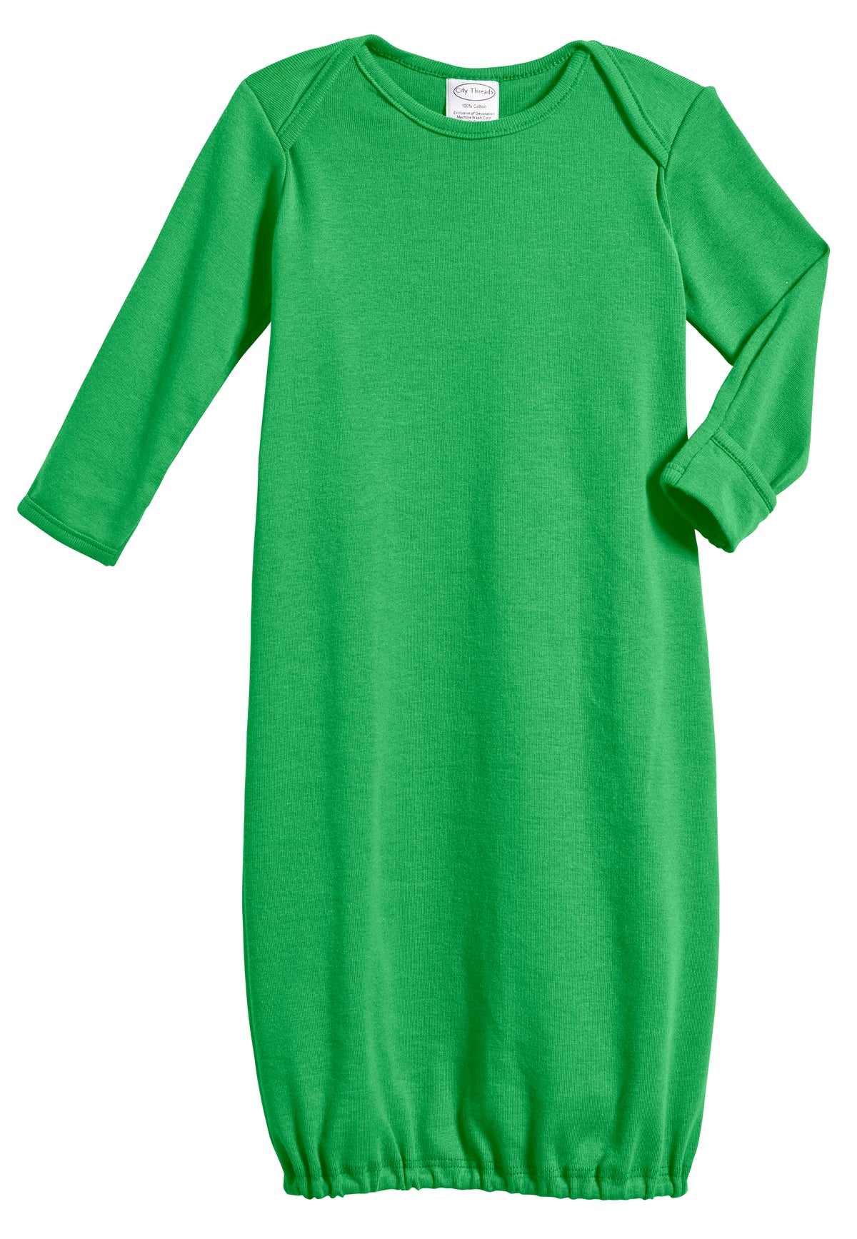 Super-Soft Organic Cotton Baby Rib Gown | Elf Green