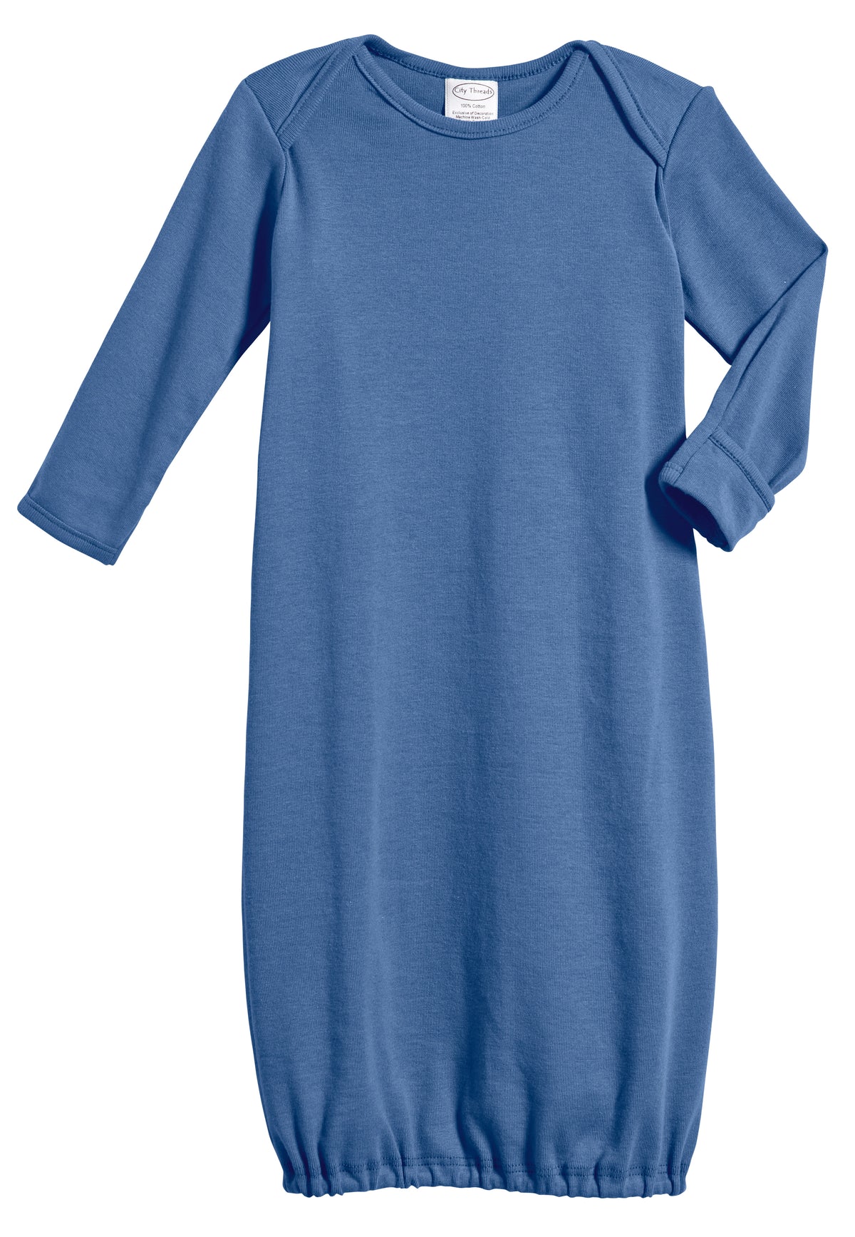 Super-Soft Organic Cotton Baby Rib Gown | Smurf