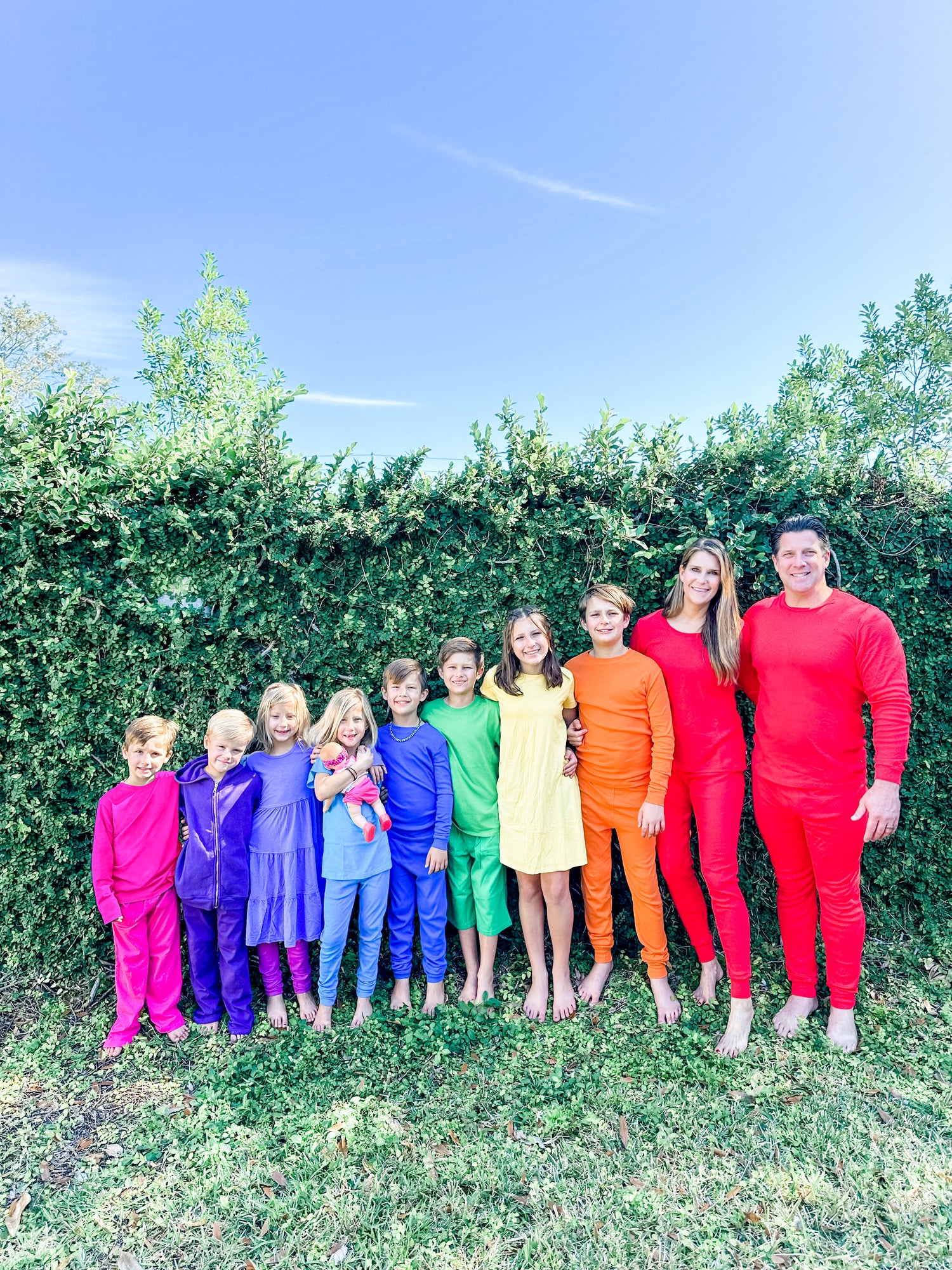 matching family pjs, organic pjs, family photos
