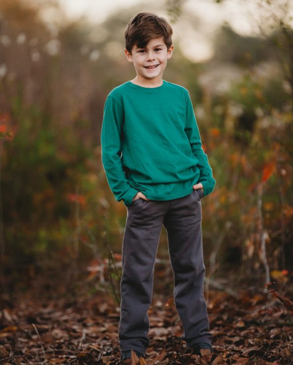 Boys Soft Cotton Fleece Straight Leg Pocket Pant | Charcoal