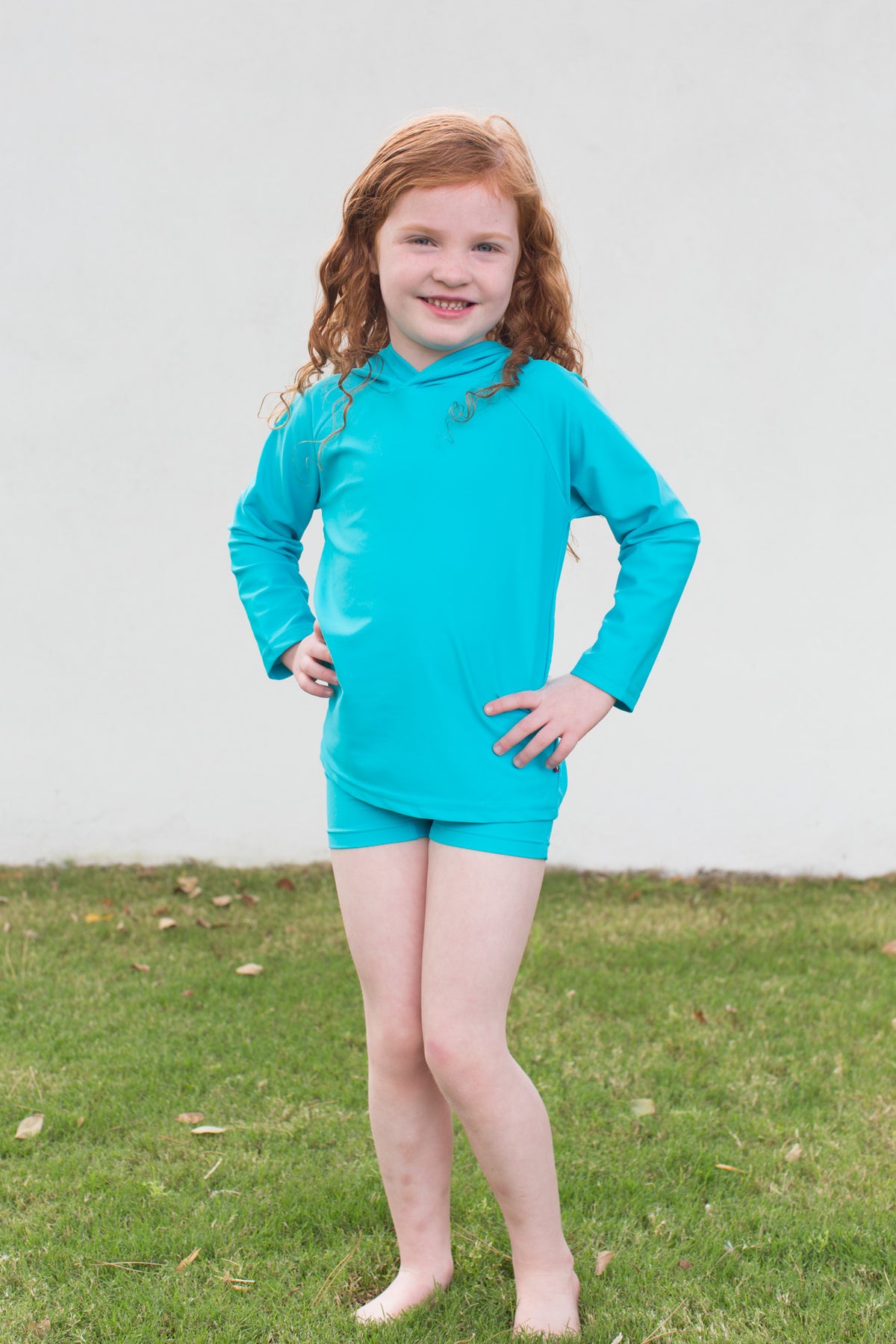 Unisex UPF 50+ Long Sleeve Hooded Rashguard | Bright Light Blue