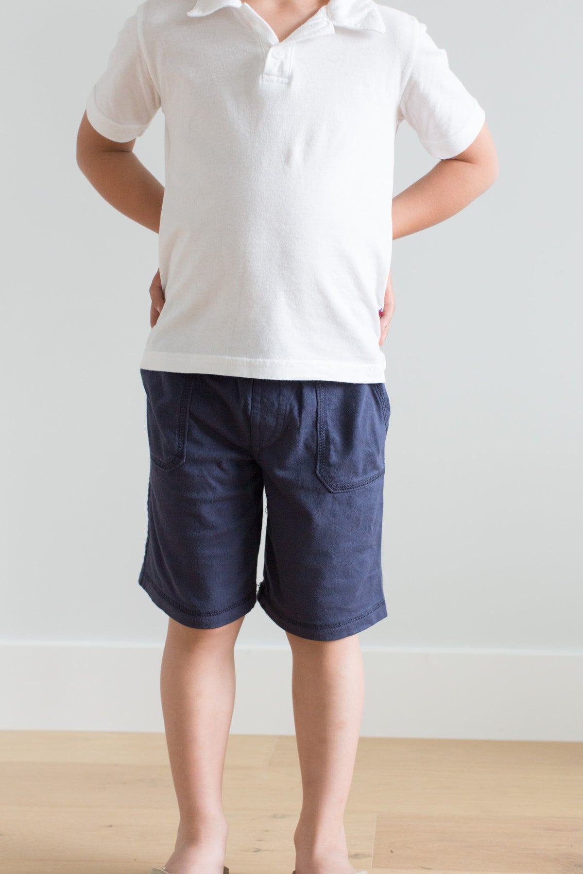 Boys Soft Cotton UPF 50+ 3 -Pocket Jersey Shorts | White