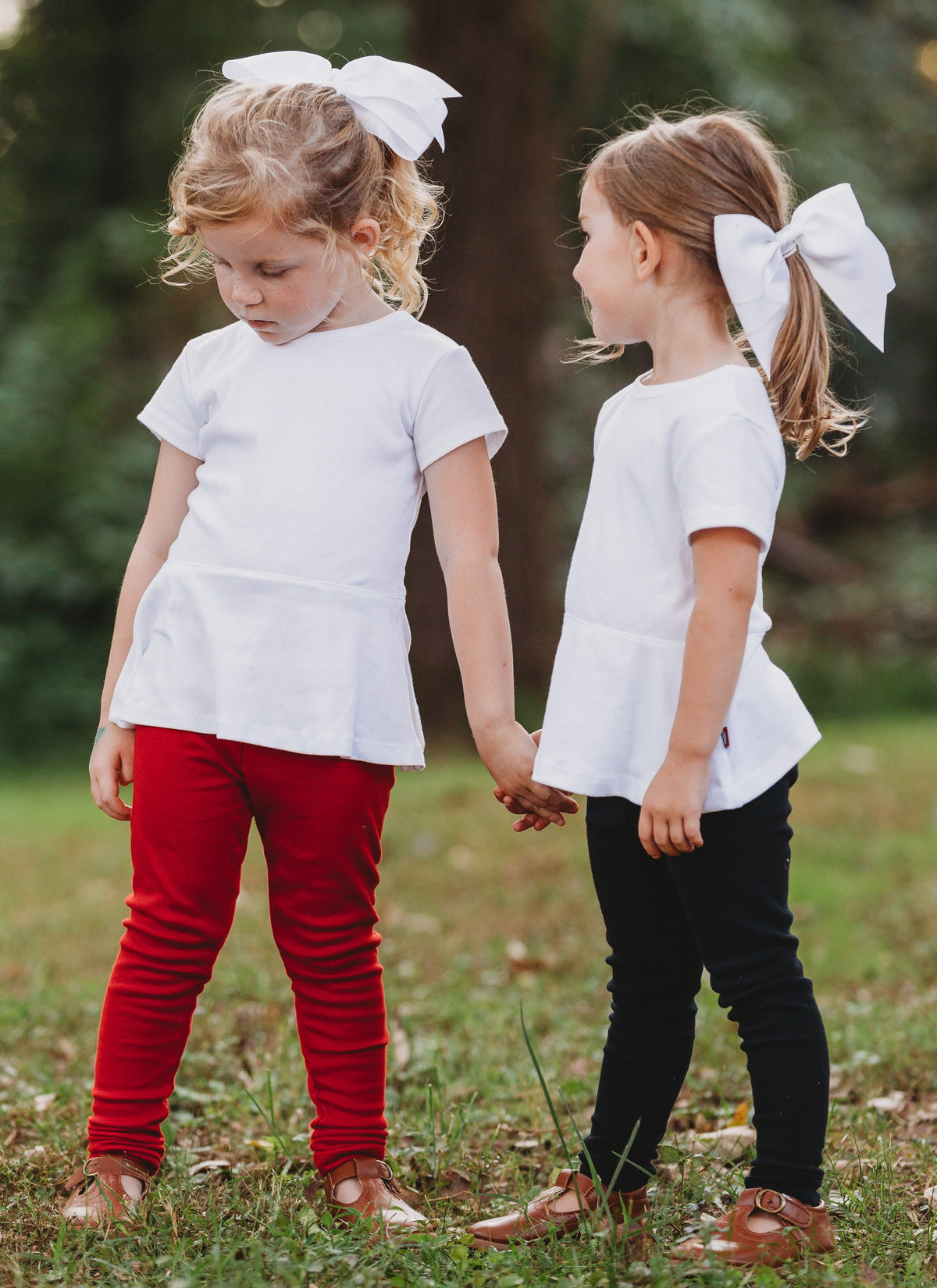Girls Soft 100% Cotton Solid Colored Leggings | White