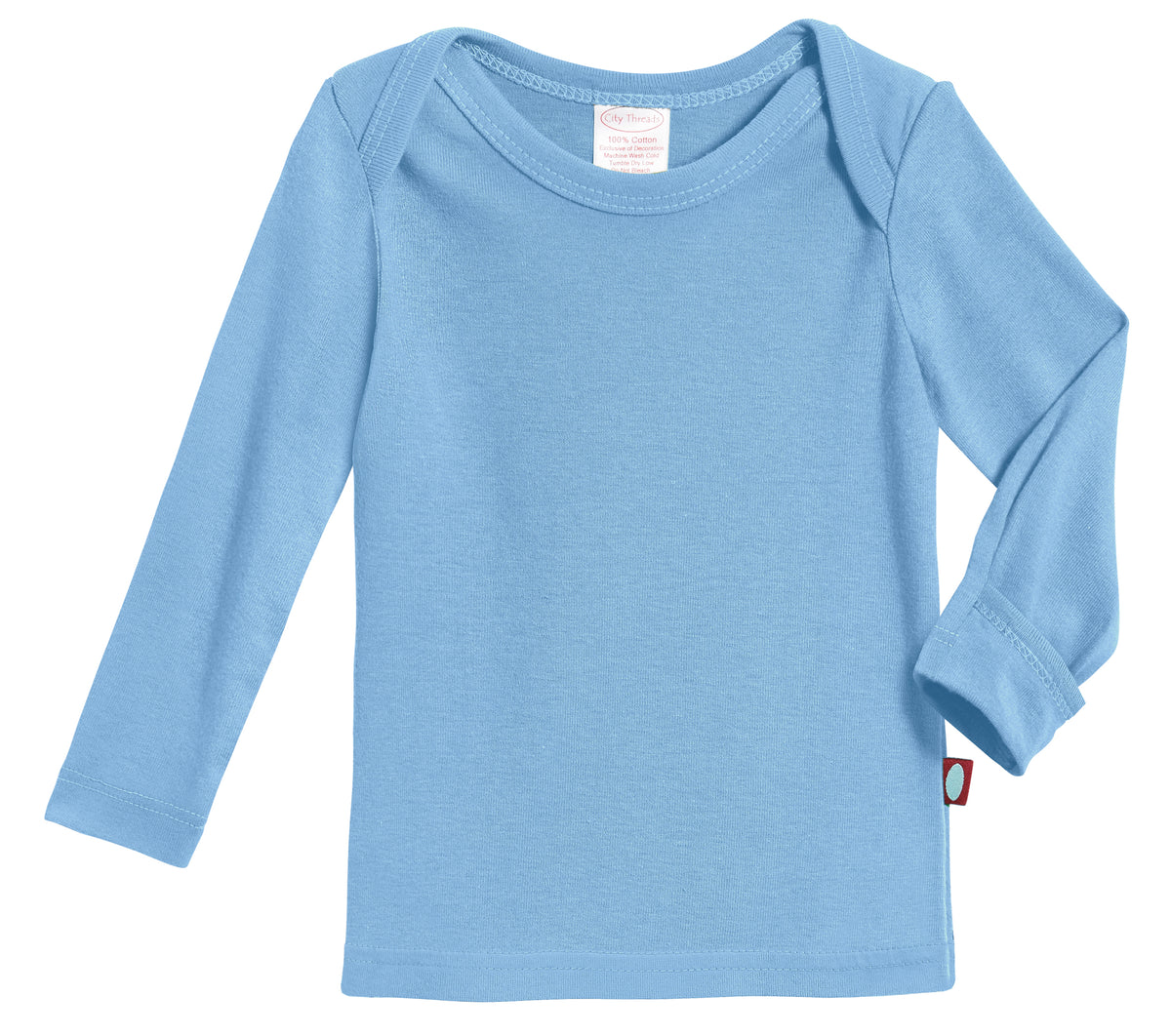 Super-Soft Organic Cotton Baby Rib Long Sleeve Lap Tee| Bright Light Blue